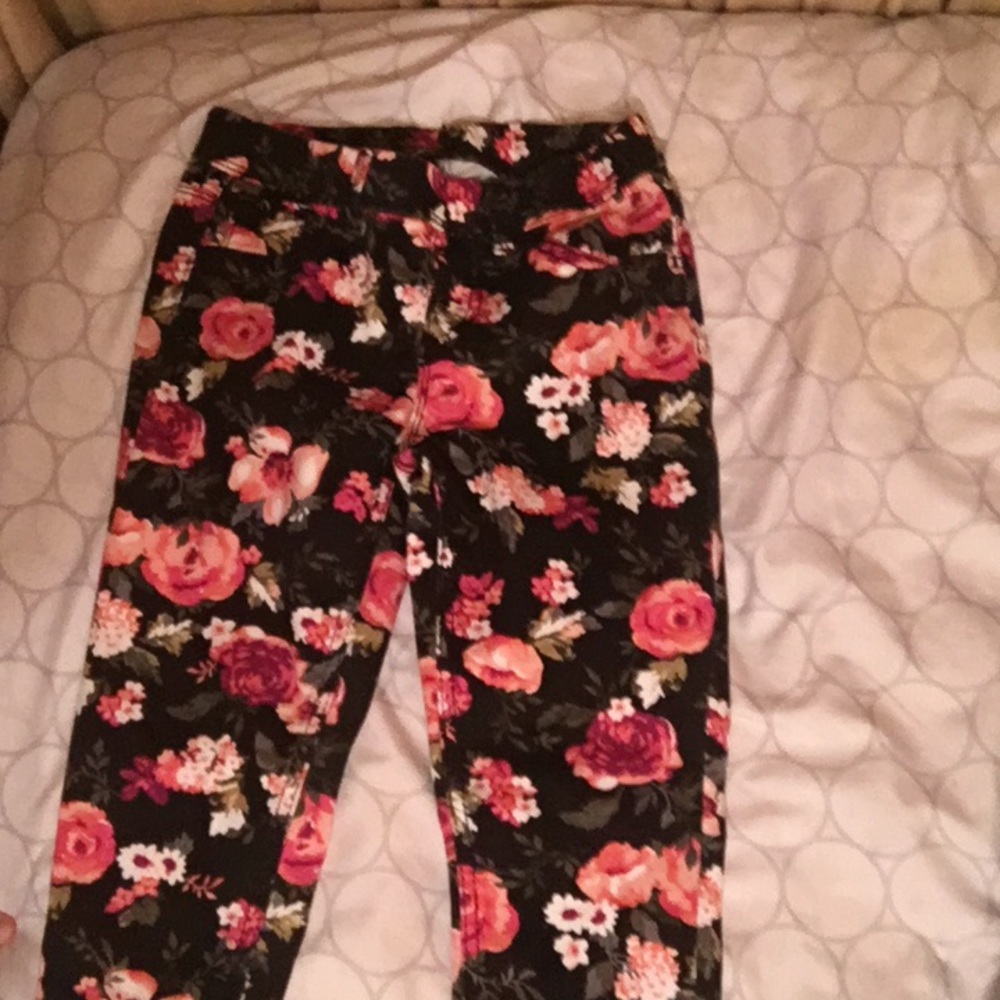 Floral jeggings for girls size M 7/8